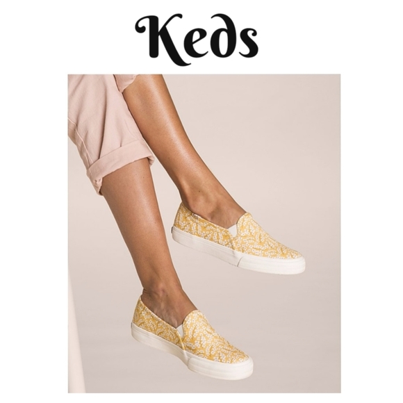 Keds Shoes - Keds Double Decker Yellow Floral Slip-On Sneaker Sz 7